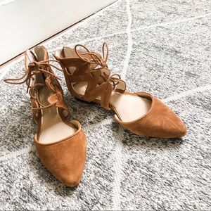 NWOT Jessica Simpson suede lace-up flats